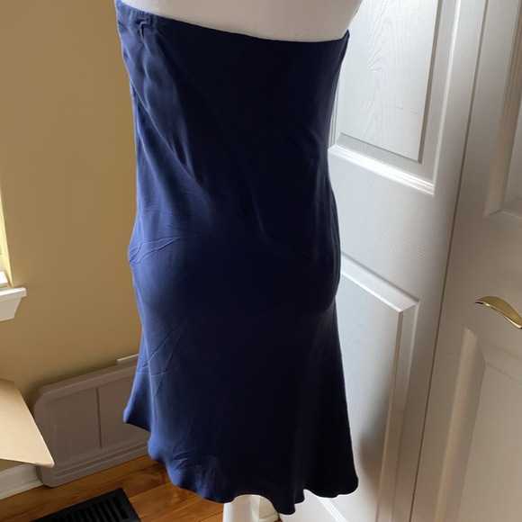 Ralph Lauren Strapless Blue Silk Dress 12p - Picture 2 of 4